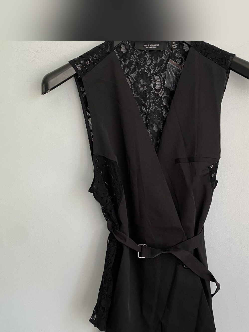 New Kris Jenner Black Lace Vest